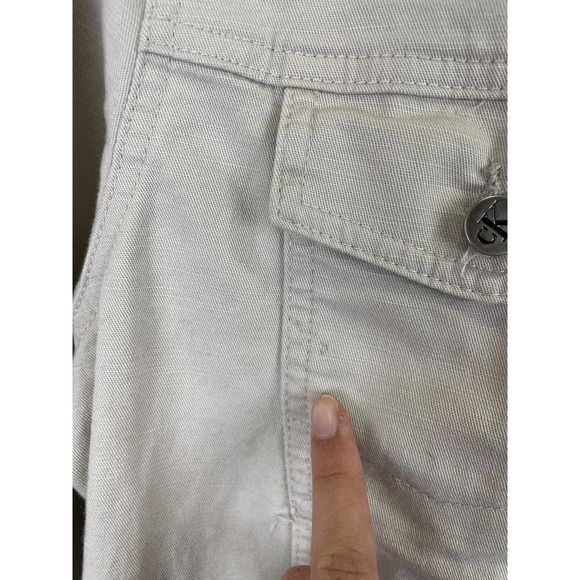 Vintage 90s Calvin Klein Ivory Sand Denim Jacket Size Medium - Picture 5 of 8